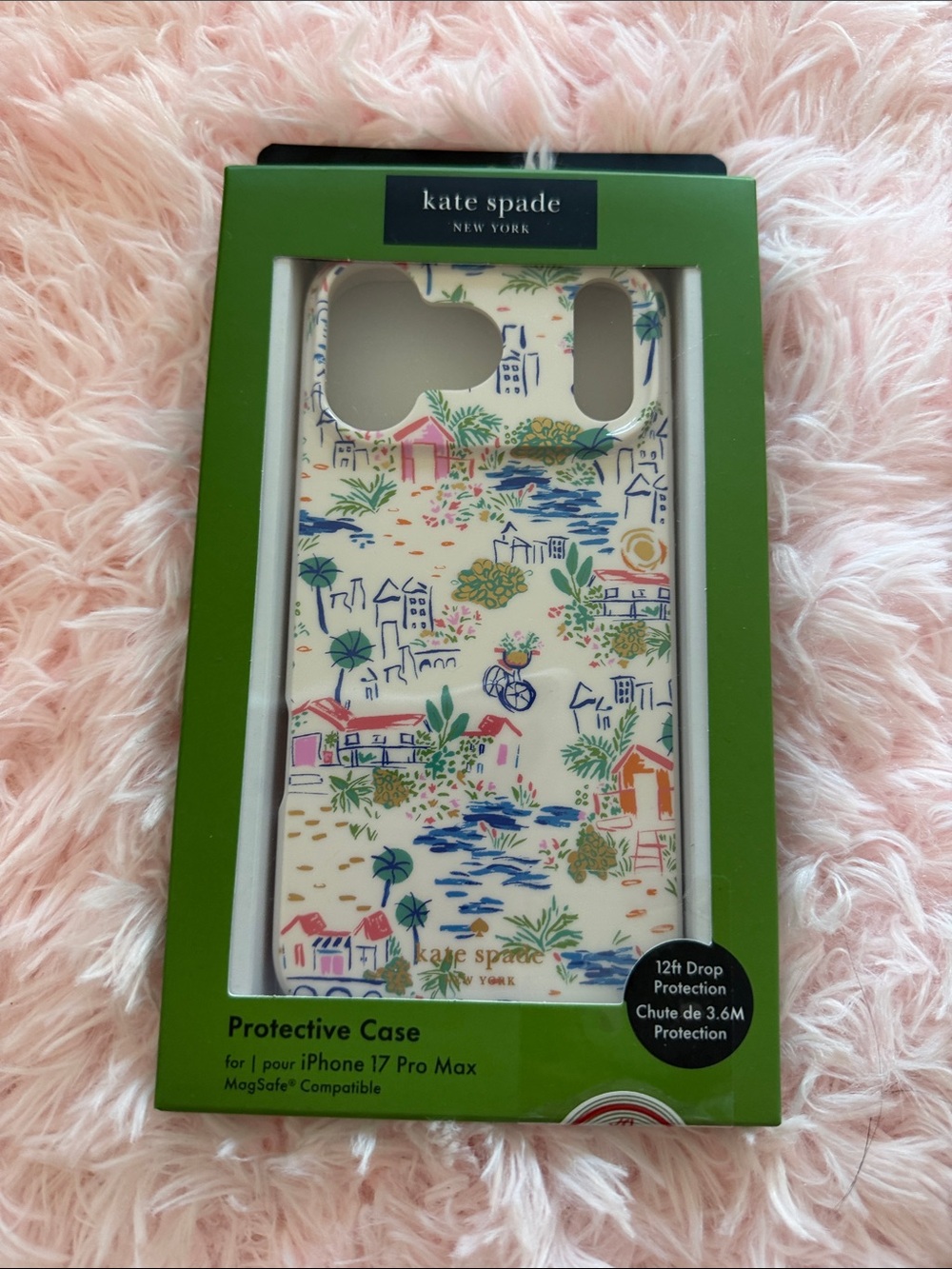 Kate Spade Cream Floral Village iPhone Case with Multicolor Accents